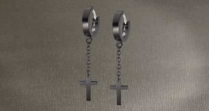 Boucle d'oreilles Lotus acier