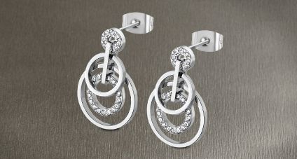 Boucle d'oreilles acier Lotus Dame