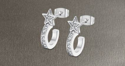 Boucle d'oreilles acier Lotus Dame