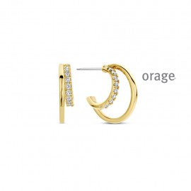 Boucle d'oreilles plaqué or Orage O3116