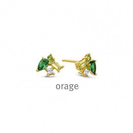 Boucle d'oreilles plaqué or Orage O6002