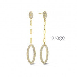 Boucle d'oreilles plaqué or Orage O6567
