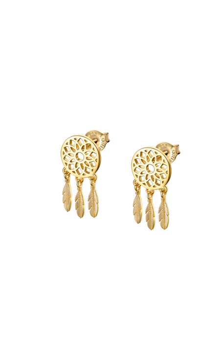Boucle d'oreilles Lotus plaqué or