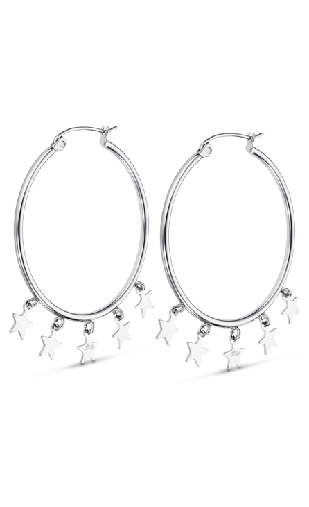 Boucle d'oreilles acier Lotus dame