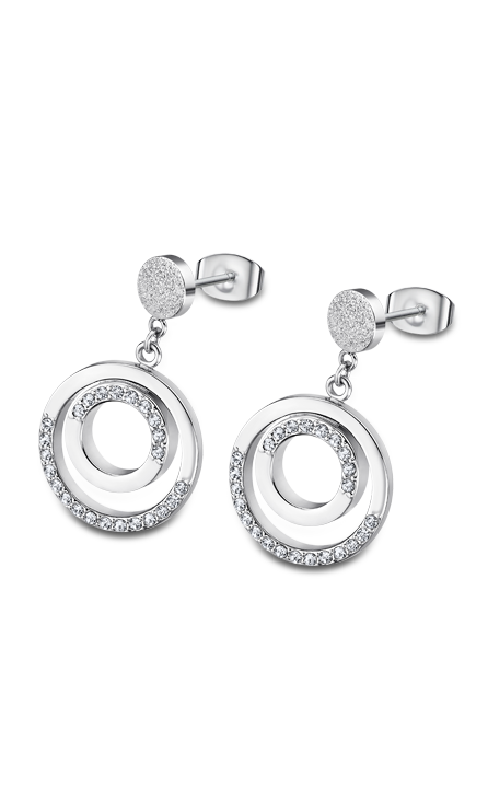 Boucle d'oreilles acier Lotus dame
