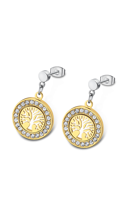 Boucle d'oreilles acier Lotus dame