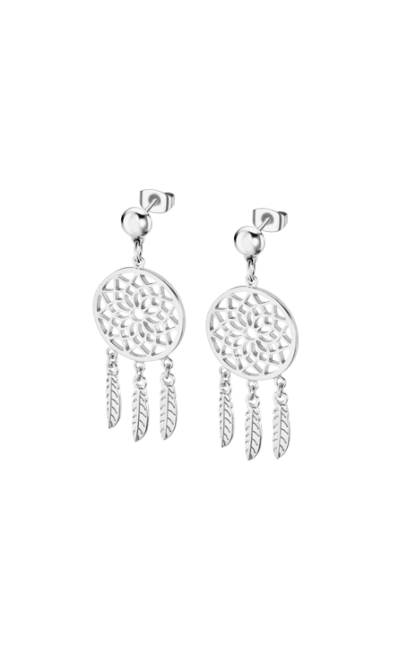 Boucle d'oreilles Lotus acier
