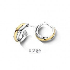 Boucle d'oreilles acier bicolore O2114