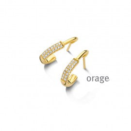 Boucle d'oreilles plaqué or Dame Orage O6610