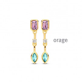 Boucle d'oreilles plaqué or Orage O7115
