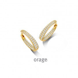 Boucle d'oreilles plaqué or Dame Orage O7128