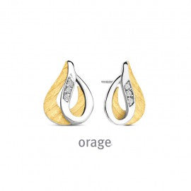 Boucle d'oreilles plaqué or Orage O9287