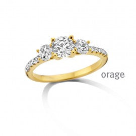 Bague plaqué or Dame Orage R1949