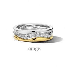 Bague bicolore Orage R6003